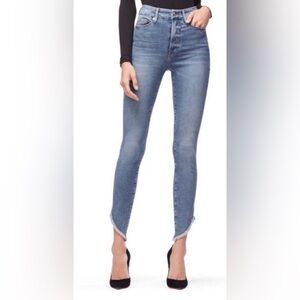 NEW Good American Good Waist Slashed Fray Hem Jeans High Rise Size 2/26